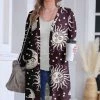 Budget 🥰 Nanu | Dark Purple & Cream Celestial Sun & Moon Hacci Open Cardigan - 👩 Women & Plus 💯