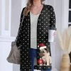 Buy ⭐ Nanu | Black & White Polka Dot 🎁 Christmas Pug Hacci Open Cardigan - Plus ⌛