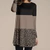Promo 🤩 Nanu | Brown & Black Leopard Long-Sleeve Tunic - 👩 Women ✨
