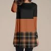 Buy 😀 Nanu | Orange & Black Plaid Long-Sleeve Tunic - Plus 😀