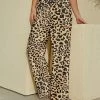 Discount 🛒 Nanu | Black Multicolor Leopard Pocket Palazzo Pants - 👩 Women 👏
