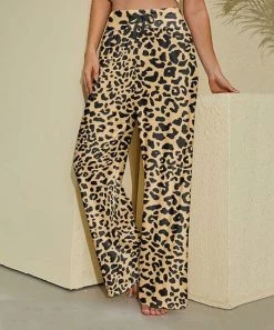 Discount 🛒 Nanu | Black Multicolor Leopard Pocket Palazzo Pants - 👩 Women 👏