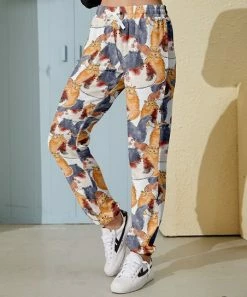 Flash Sale 👍 Nanu | Orange & Gray Cats Hacci Joggers - 👩 Women 😉