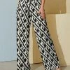 Promo 👏 Nanu | Black & White Geometric Palazzo Pants - 👩 Women ⭐