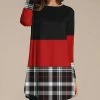 Coupon 🔥 Nanu | Black & Red Plaid Long-Sleeve Tunic - 👩 Women ✔️