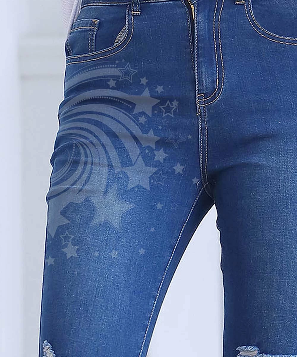 Best reviews of โจ Nanu | Denim Blue Star Swirl Rinse Wash Ripped Skinny ๐ Jeans - ๐ฉ Women ๐ฏ - Image 2