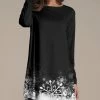 Coupon 🔔 Nanu | Black & White Snowflake Long-Sleeve Tunic - 👩 Women 👍