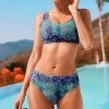 Outlet 👍 Nanu | Green & Navy Mandala Scoop Neck 👙 Bikini Top & Bottoms - Plus 🥰
