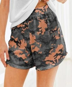Best reviews of 😉 Nanu | Orange & Gray Camo Hacci Drawstring Shorts - Plus 💯
