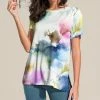 Top 10 🔔 Nanu | White & Blue Watercolor Floral Short-Sleeve Tunic - 👩 Women ⌛