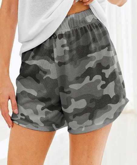 Best Sale ๐ฅฐ Nanu | Gray Camo Hacci Drawstring Shorts - Plus ๐