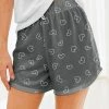 Cheap ⭐ Nanu | Dark Gray & White Heart Hacci Drawstring Shorts - 👩 Women ✔️