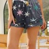 Flash Sale 👏 Nanu | Dark Blue & Pink Stars Drawstring Pocket Cuffed-Hem Shorts - 👩 Women & Plus 🥰