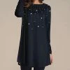 Buy 🌟 Nanu | Dark Blue & White Stars Long-Sleeve Tunic - 👩 Women & Plus ⭐