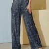 Cheap 🌟 Nanu | Dark Gray-Blue Paisley Palazzo Pants - Plus 🔥
