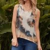 Outlet 🔔 Nanu | Brown & Orange Tie-Dye V-Neck Tank - 👩 Women & Plus ⌛