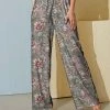 Cheap 🛒 Nanu | Gray Multicolor Floral Pocket Palazzo Pants - Plus 🎁