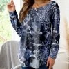 Best reviews of 👍 Nanu | Dark Blue & White Abstract Velvet Boatneck Dolman Pullover - Plus 👏