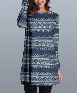 Best reviews of 🔥 Nanu | Navy & Red Fair Isle Long-Sleeve Tunic - 👩 Women 🧨