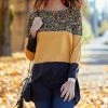 Budget 💯 Nanu | Yellow Floral Color Block Long-Sleeve Tunic - Plus 😍