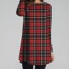 Wholesale ✔️ Nanu | Red & Black Plaid Long-Sleeve Tunic - 👩 Women & Plus ✨