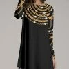 Budget 🧨 Nanu | Black & Gold Status Long-Sleeve Tunic - Plus ❤️