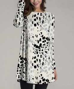 Deals ✨ Nanu | Cream & Black Leopard Long-Sleeve Tunic - Plus 😀