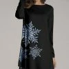 Best reviews of ❤️ Nanu | Black & Light Blue Snowflake Long-Sleeve Tunic - 👩 Women 🎁