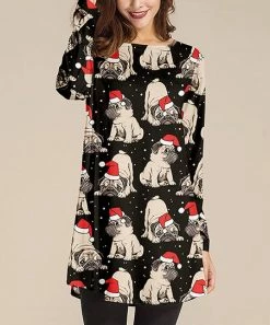 Coupon 🎉 Nanu | Black & Red 🐶 Dog Snowflake Long-Sleeve Tunic - Plus 😉