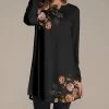 Cheapest 🔔 Nanu | Black & Orange Roses Long-Sleeve Tunic - 👩 Women 👏