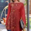 Best Pirce 🎁 Nanu | Red & Gold Snowflake Long-Sleeve Tunic - Plus 😀