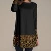 Buy 🎁 Nanu | Black & Tan Leopard Long-Sleeve Tunic - Plus 🤩