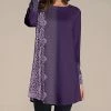 Flash Sale 🔥 Nanu | Purple Abstract Long-Sleeve Tunic - 👩 Women 🥰