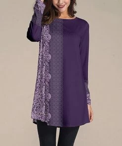 Flash Sale 🔥 Nanu | Purple Abstract Long-Sleeve Tunic - 👩 Women 🥰