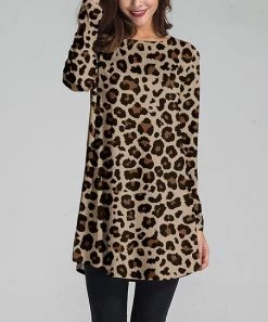 Cheapest 🧨 Nanu | Brown Leopard Long-Sleeve Tunic - 👩 Women & Plus 😍