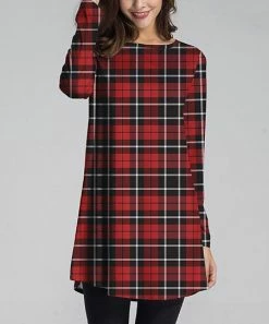 Best Pirce 😀 Nanu | Red & Black Plaid Long-Sleeve Tunic - Plus 💯