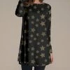 Coupon 🔥 Nanu | Black & Gold Star Long-Sleeve Swing Tunic - 👩 Women & Plus 😍