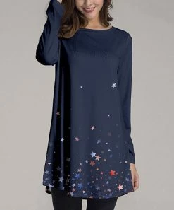 New ⌛ Nanu | Navy Star Long-Sleeve Tunic - 👩 Women & Plus 🥰
