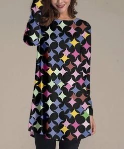 Best reviews of 🔔 Nanu | Black & Pastel Star Long-Sleeve Tunic - 👩 Women & Plus 👍