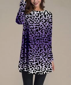 Best reviews of 🧨 Nanu | Purple & Black Leopard Long-Sleeve Tunic - Plus ❤️