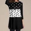 Coupon ✔️ Nanu | White & Black Polka Dot Three-Quarter Sleeve Tunic - Plus 🤩