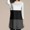 New 😍 Nanu | Black & White Color Block Three-Quarter Sleeve Tunic - Plus 💯