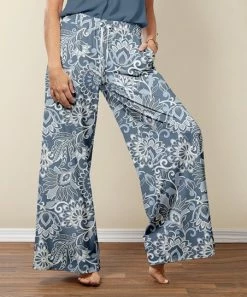 Buy ✨ Nanu | Blue Floral Palazzo Pants - Plus 🥰