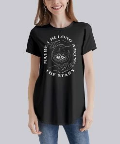 Best reviews of ๐ Nanu | Black & White 'Among The Stars' Curved-Hem Tee - ๐ฉ Women & Plus ๐