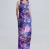 Cheapest 🥰 Nanu | Dark Blue & Purple Starry Sky Empire-Waist Maxi 👗 Dress - 👩 Women & Plus 🧨