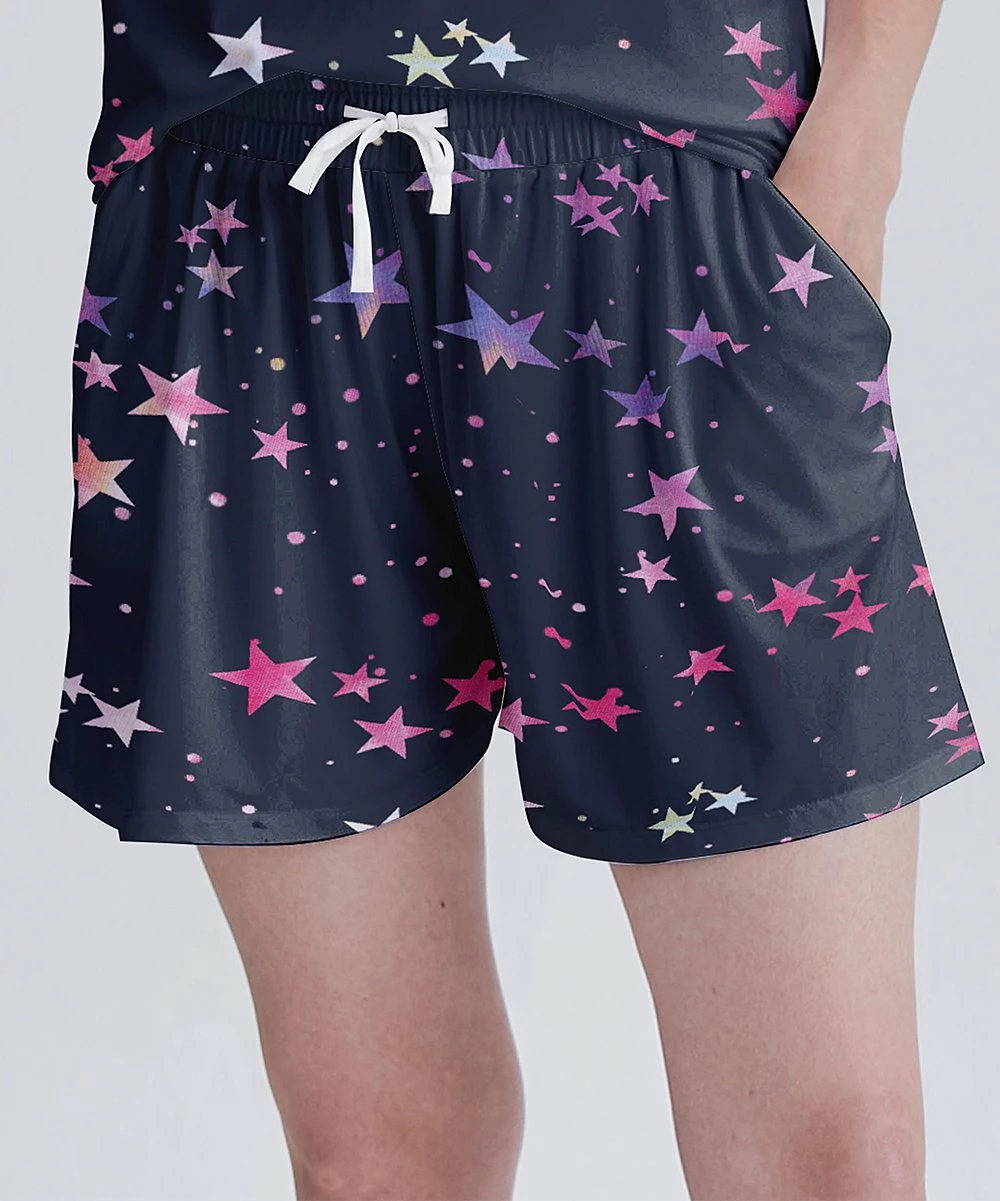 Deals ๐ Nanu | Navy Star Relaxed-Fit Drawstring Shorts - ๐ฉ Women & Plus โจ