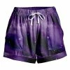 Discount 🔥 Nanu | Purple & Black Starry Sky Drawstring Pocket Cuffed-Hem Shorts - 👩 Women & Plus 🎁