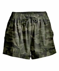 Budget 🧨 Nanu | Green Camouflage Drawstring Cuffed-Hem Shorts - Plus 🤩
