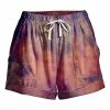 New 😉 Nanu | Purple & Salmon Starry Sky Drawstring Pocket Cuffed-Hem Shorts - 👩 Women & Plus 🥰