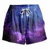 Cheapest 🔥 Nanu | Dark Blue & Purple Starry Sky Drawstring Pocket Cuffed-Hem Shorts - 👩 Women & Plus 👏